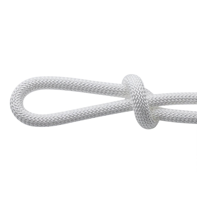 เชือกถัก PP ยืดต่ำ ทนต่อสารเคมี 8 มม. สีขาวล้วน