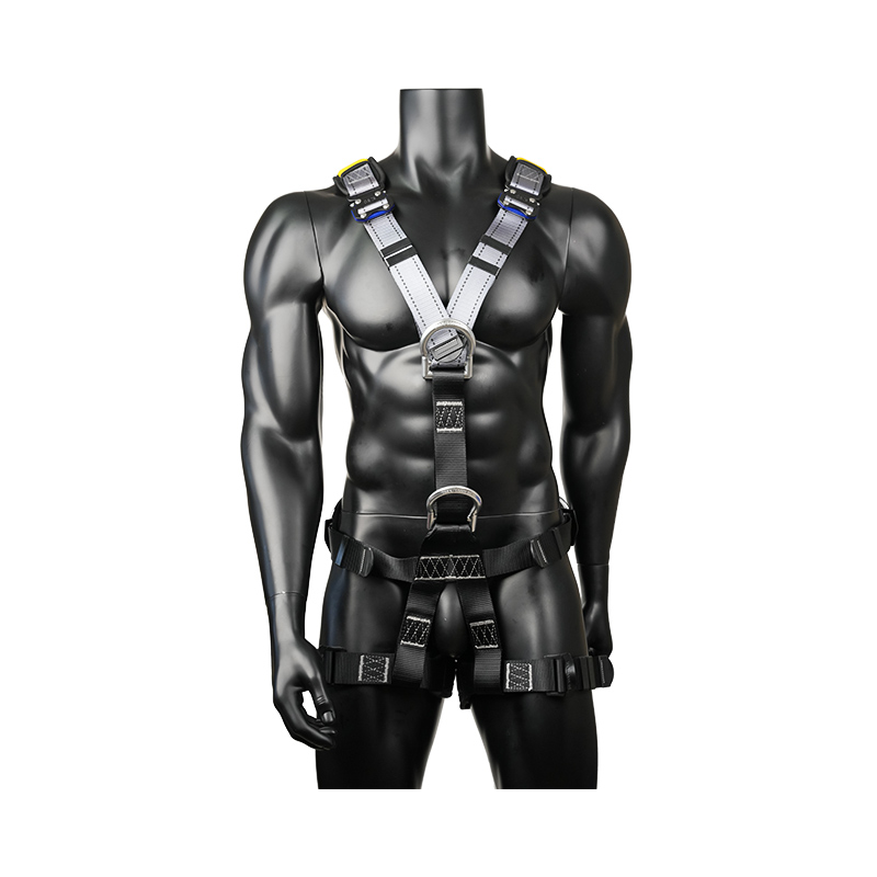 สายรัดปีนเขา KA14-1 พร้อมวงแหวนอะลูมิเนียม D 5 อัน หัวเข็มขัดแบบปลดเร็ว 2 อัน EN361