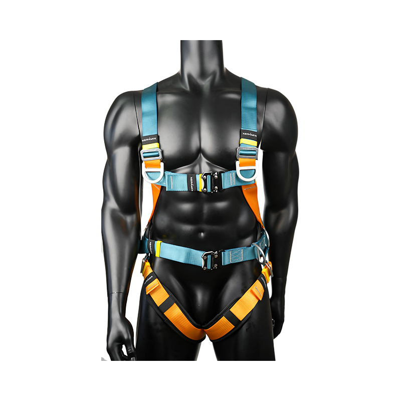 KA02 ห่วง 6D , หัวเข็มขัดแบบปลดเร็ว 2 อัน, สายรัดเอวขนาดใหญ่, สายรัดนิรภัยบนหลังคาแบบเต็มตัว